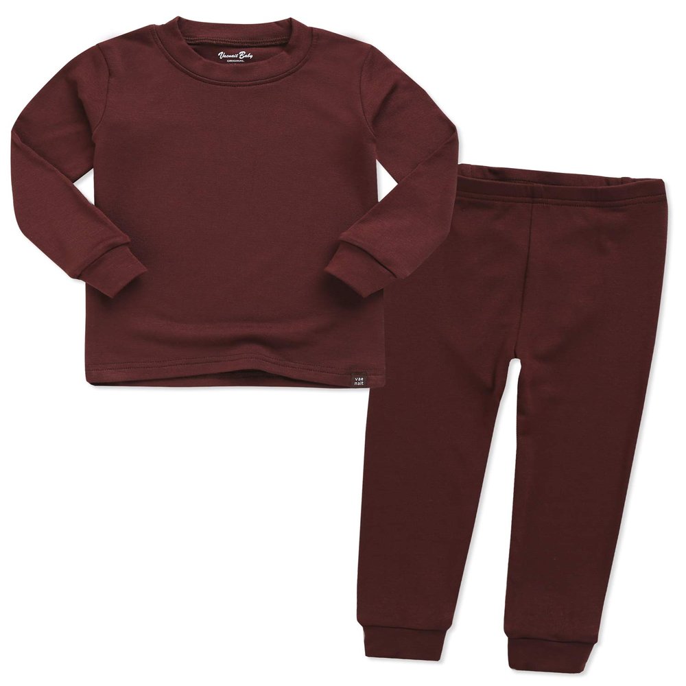 Vaenait Kids Toddler Long Sleeve Modal Sleepwear Pajamas 2pcs Set Modal Darkbrown S