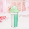 600ml Outdoor Portable Dual Use Two Straws Water Bottle Couple Cup Drinking Bottle Leakproof and Sports Bottle for Hiking Camping(Green) view 3