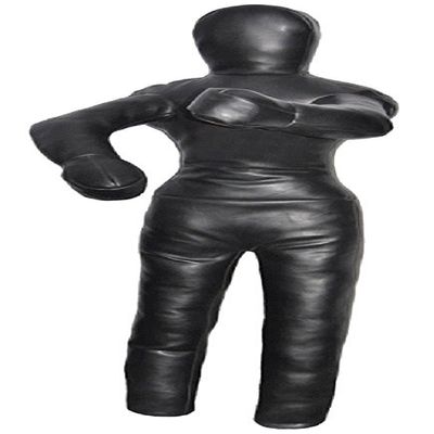 LEATHERAY MMA Jiu Jitsu Grappling Dummy Judo Punching Bag,Brazilian Jiu Jitsu Dummy,Wrestling Grappling BJJ Dummy Black Synthetic Leather-70 inches-Unfilled