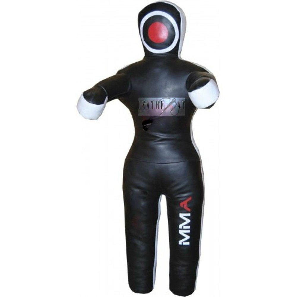 LEATHERAY MMA Jiu Jitsu Grappling Dummy Judo Punching Bag,Brazilian Jiu Jitsu Dummy,Wrestling Grappling BJJ Dummy Black Canvas- 48 inches-Unfilled