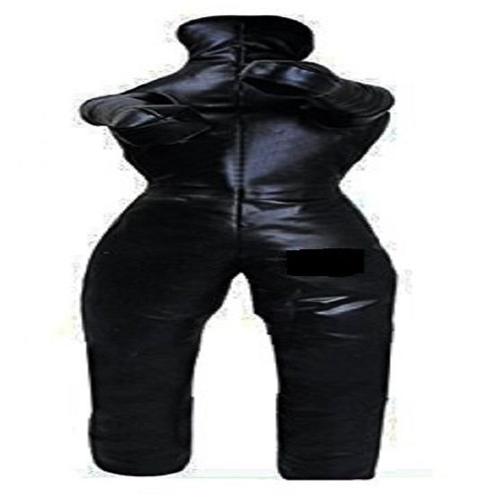 LEATHERAY MMA Jiu Jitsu Grappling Dummy Judo Punching Bag,Brazilian Jiu Jitsu Dummy,Wrestling Grappling BJJ Dummy Black Canvas-70 inches-Unfilled