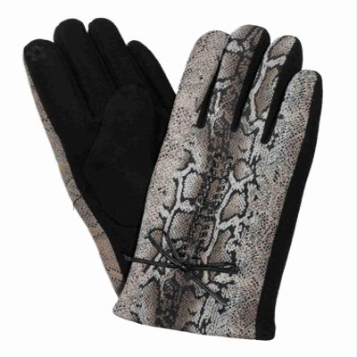 BARRINGTON Womens Black Faux Python Snake Skin Print Texting & Tech Touchscreen Gloves