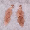 Grace Jun Handmade Multi-layer Dangle Drop Earrings and Clip on Earrings No Pierced for Women (19Rose gold Clip-on) view 2