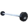 Fitness First 10-Sided Fixed Urethane Encased Straight Barbell, 20 LBS view 1