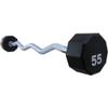 Fitness First 10-Sided Fixed Urethane Encased EZ Curl Barbell, 35 lbs view 1
