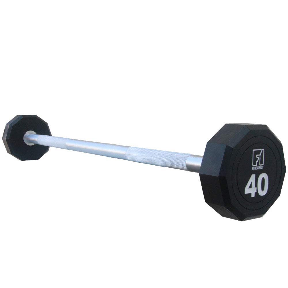 Fitness First 10-Sided Fixed Urethane Encased Straight Barbell 20-120 lbs