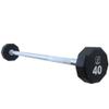 Fitness First 10-Sided Fixed Urethane Encased Straight Barbell 20-120 lbs view 1
