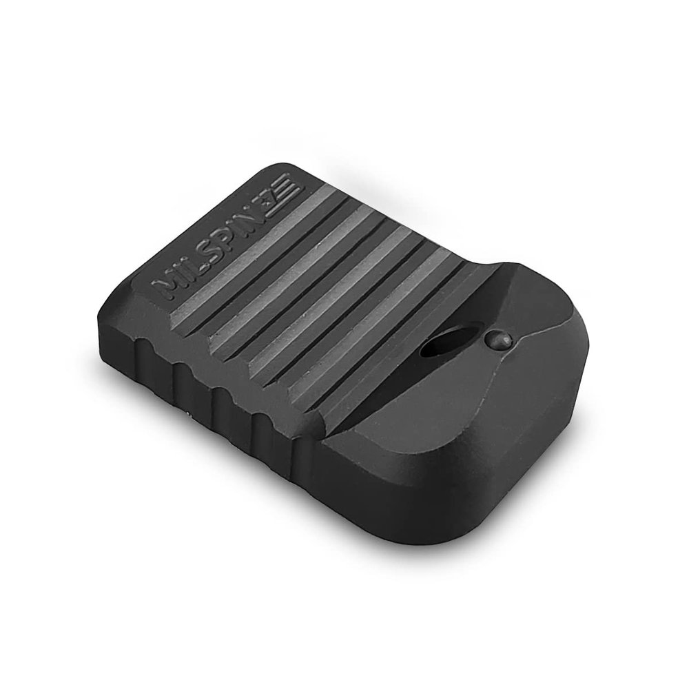Milspin Magazine Base Plate Window Breaker Compatible with Glock Gen 1-5 | Stainless Steel I Tungsten I Made in USA (Black, Models G17/19/19X/22/23/24/26/27/34/45)