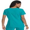 KOI Basics Katie Women's 4-Pocket Mock-Wrap Scrub Top Teal XX-Small view 2