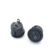 100pcs ON-Off 2 pins AC 6A 10A 250V On Off Snap in SPST Round Boat Rocker Switch Black view 1