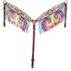 Showman Rainbow Tie Dye Headstall & Breast Collar Set w/Fringe view 3