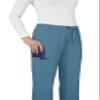 KOI Basics Women's Holly Cargo Scrub Pants, 8 Pockets, Drawstring Waist Teal Medium view 3
