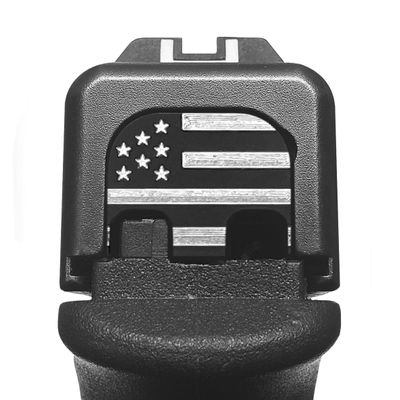 Milspin Slide Back Plate Compatible with Glock Gen 1-5 | American Flag | Veteran Made in USA I CNC Milled (Large Flag, Models G17-G41, G45)