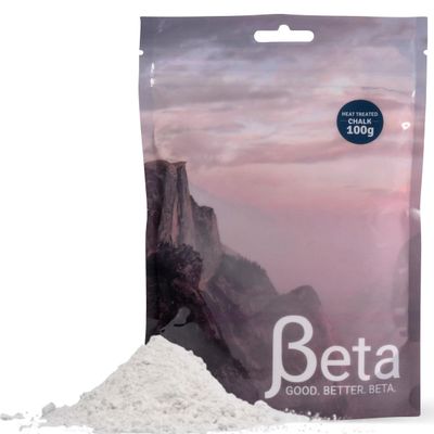 Beta Climbing Rock Climbing Chalk Heat Treated Premium Magnesium Carbonate. Ultra Dried Chalk for Ultimate Sweat Absorption. Powder Chalk for Climbing, Gym & Sports.100% of Profits Donated 100g/3.5oz