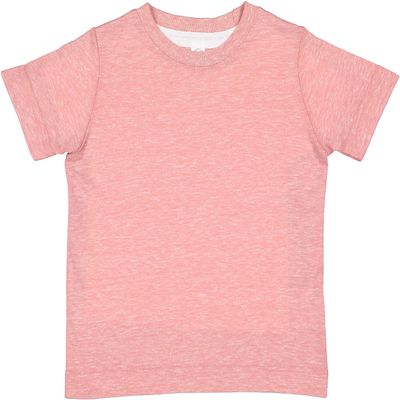 RABBIT SKINS Toddler Harborside Mlange Short Sleeve Jersey Tee, Mauvelous Melange, 5/6