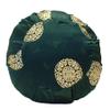Zen Zafu Sitting or Meditation Cushion with Silk Brocade Cover (Green/Gold) view 1