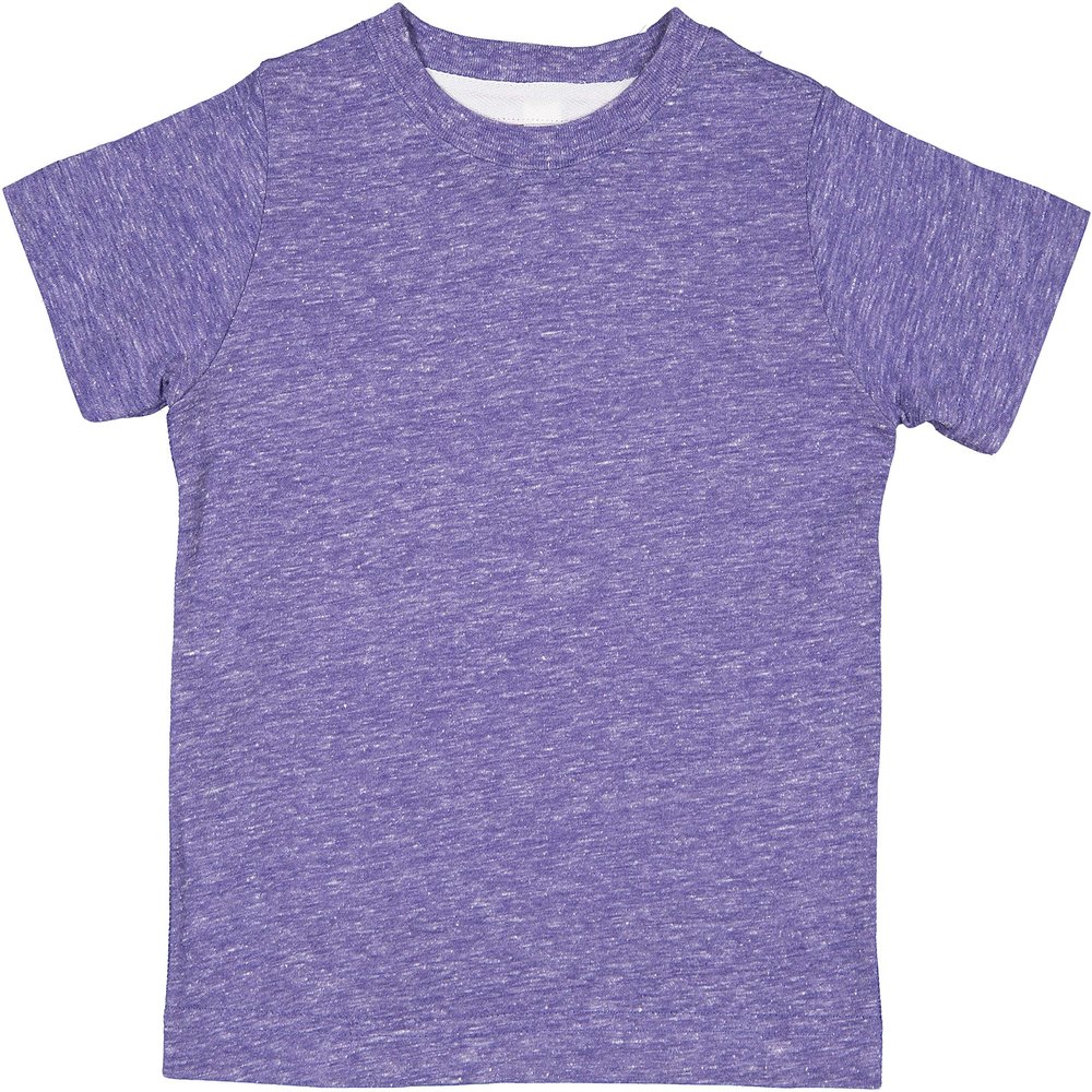 RABBIT SKINS Toddler Harborside Mlange Short Sleeve Jersey Tee, Purple Melange, 2T