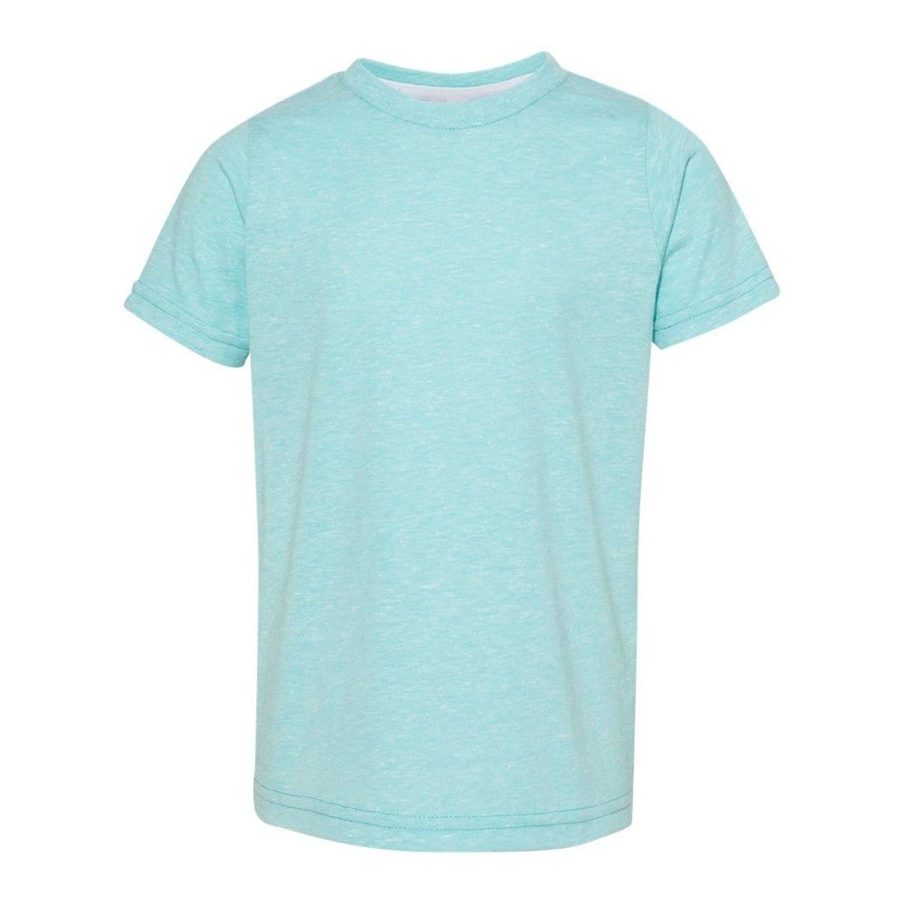 RABBIT SKINS Toddler Harborside Mlange Short Sleeve Jersey Tee, Caribbean Melange, 5/6
