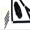 Park & Sun Sports Outdoor Volleyball Boundary Webbing with Ground Stakes, Fixed Short-Court, 2" Wide Court Line Marker, Black view 1