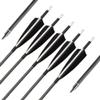 ZSHJGJR 34 Inch Carbon Arrows Archery Hunting Target Arrow Spine 500 with 4" Real Feathers 100 Grain Points Arrow Quiver Tube 12 Pieces (12 Pieces Arrows + Quiver) view 2