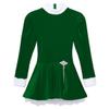 ACSUSS Women Mrs. Santa Claus Cosplay Costume Soft Velvet Ice Skating Dance Leotard Dress for Christmas Green Medium view 4