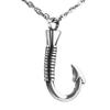 abooxiu Fishing Hook Urn Necklace for Ashes Fish Hook Stainless Steel Cremation Jewelry Memorial Pendant Keepsake for Men(Silver) view 1