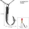 abooxiu Fishing Hook Urn Necklace for Ashes Fish Hook Stainless Steel Cremation Jewelry Memorial Pendant Keepsake for Men(Silver) view 2
