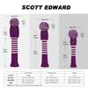 Scott Edward Purple Stripes Golf Club Covers Set of 5 Fit for Driver Wood(460cc)*1, Fairway Wood*2,and Hybrid(UT)*2, (Violet) view 3