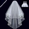 Lace Black Wedding Veil Bridal Veil Halloween Cosplay Witch Headwear Tulle Veils view 2