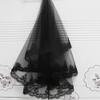 Black Lace Veil for Wedding Long Tulle Bridal Veil for Halloween Hair Accessory view 3