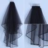 Black Lace Veil for Wedding Long Tulle Bridal Veil for Halloween Hair Accessory view 2