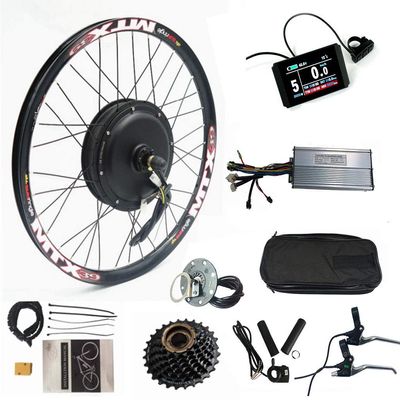 Color Display, Electric Bike Conversion Kit 52V 2000W Rear Motor Wheel Bicycle Kit with Sine Wave Controller, 7 Speed flywheel (27.5inch)