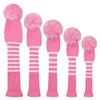 Scott Edward Pink&White Stripes Golf Club Covers Set of 5 Fit for Driver Wood(460cc)*1, Fairway Wood*2,and Hybrid(UT)*2, (Pink&White Stripes) view 2