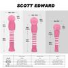 Scott Edward Pink&White Stripes Golf Club Covers Set of 5 Fit for Driver Wood(460cc)*1, Fairway Wood*2,and Hybrid(UT)*2, (Pink&White Stripes) view 3