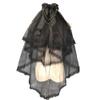 Black Lace Edge Bridal Wedding Veils with Comb Black Lace Wedding Halloween Veil view 1