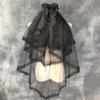Black Lace Edge Bridal Wedding Veils with Comb Black Lace Wedding Halloween Veil view 2
