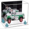 Better Display Cases Versatile Acrylic Display Case - Medium Rectangle Box with Mirror, Light Blue Risers and Clear Base 14" x 8" x 8.5" (A011-BLR) view 1