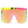 FEISEDY Oversized Mirror Shield Sport 80s Sunglasses Ski Goggles Flat Top One Piece Futuristic Visor Women Men B2522 view 1