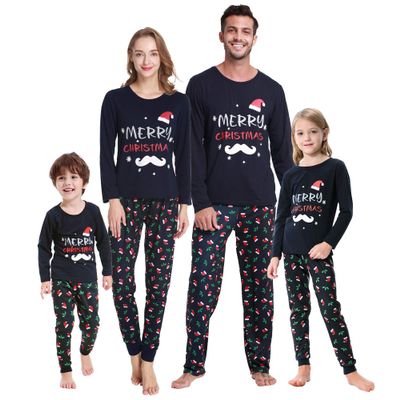 VENTELAN Family Matching Christmas Pajamas Set Holiday Santa Claus Sleepwear Cotton PJS Set for Couples and Kids,Men,L