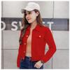 Hiuwa Spring Autumn Women Clothing Cowboy Coat Loose Long Sleeve Short Female Denim Jacket White Black Blue Pink Bomber Jacket Coats Red M view 1
