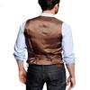 Ceehuteey Wedding Mens Vests Tweed Herringbone Slim Fit Fashion Custom Made Groom Waistcoat XXL,Light Navy view 3