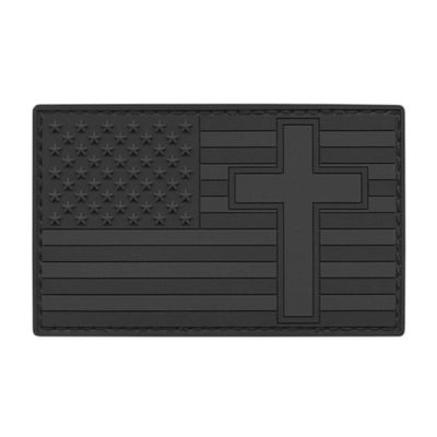 Christian Flag Patch PVC American Flag Patch Compatible with Velcro Christian Patches for Backpacks Christian Patch for Caps PVC Patches Christian Morale Patches for Hats (Blackout Subdued)