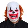 Smile Clown Latex Mask Hair Halloween Scary Full Headpiece Funny Party Decoration Props view 1