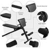 GYMAX Multi-Workout Bench, Foldable Sit-up Abdominal Back Extension Strength Training Roman Chair Preacher Curl with Adjustable Height and Angle, Suitable for Whole Body Exercise (Black) view 2