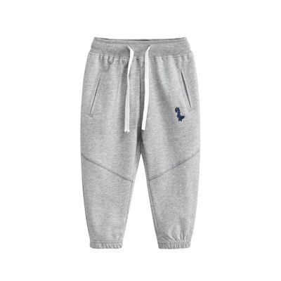 EISHOW Toddler Boys Girls Cotto Sweatpant Jogger Pants Cartoon Dinosaur Active Sports Leggings for Kids 2-7 Years Old (Light Gray,2-3 Years)