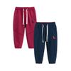 EISHOW Toddler Boys Girls Cotto Sweatpant Jogger Pants Cartoon Dinosaur Active Sports Leggings for Kids 2-7 Years Old (Navy + Red,3-4 Years) view 1