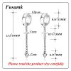 Fusamk Punk Rock Stainless Steel Cross Ear Clip Earrings Long Chain Drop Dangle Earrings(Silver) view 2