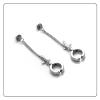 Fusamk Punk Rock Stainless Steel Cross Ear Clip Earrings Long Chain Drop Dangle Earrings(Silver) view 4