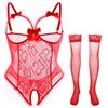Lingerie for Women One-Piece Teddy Lingerie Sexy Bodysuit Lace Nightie S-3XL(A-Red,S) view 1