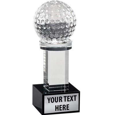 Crown Awards Golf Austerity Trophy, 6" Crystal Golf Trophies Prime